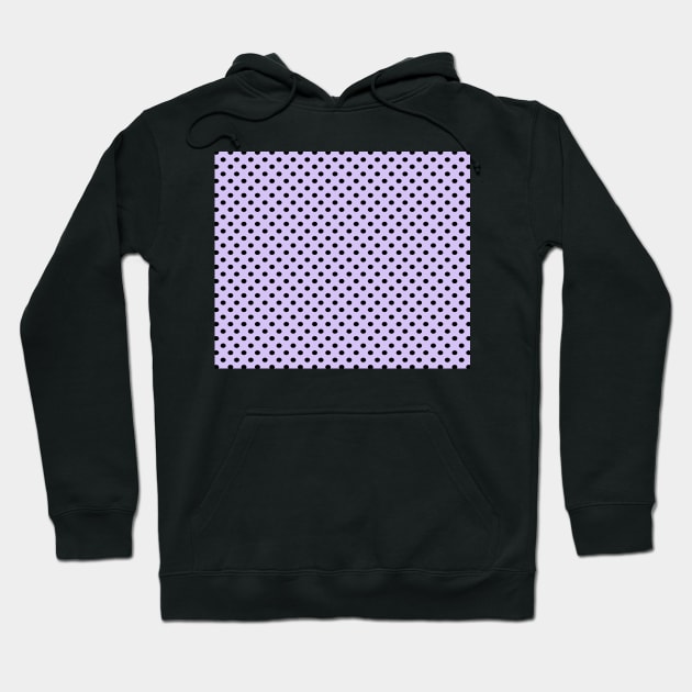 Lilac and Black Polka Dot Pattern Hoodie by CraftyCatz